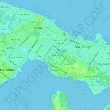 Ngele'ia topographic map, elevation, terrain