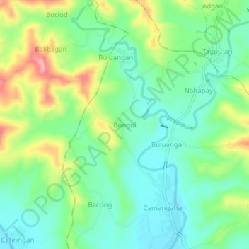 Bongol topographic map, elevation, terrain