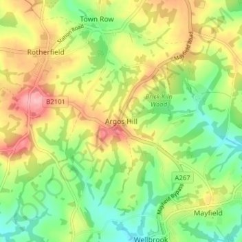 Argos Hill topographic map, elevation, terrain