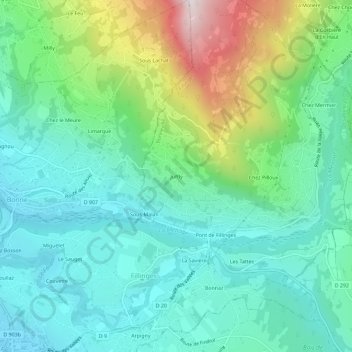 Juffly topographic map, elevation, terrain