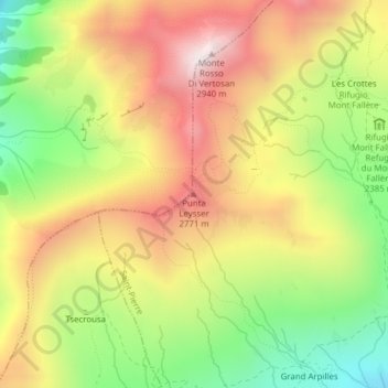 Punta Leysser topographic map, elevation, terrain