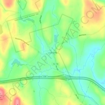 Lords Valley topographic map, elevation, terrain