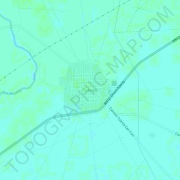Toledo topographic map, elevation, terrain
