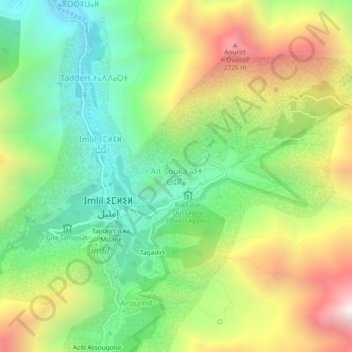 Ait Souka topographic map, elevation, terrain