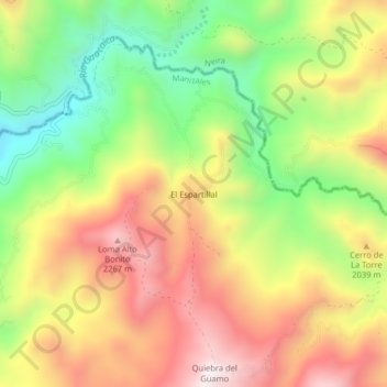 El Espartillal topographic map, elevation, terrain