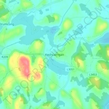 Keshcarrigan topographic map, elevation, terrain