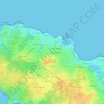 Puits Neuf topographic map, elevation, terrain