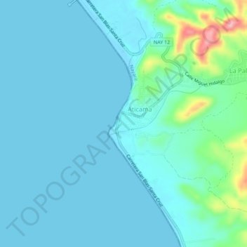 Aticama topographic map, elevation, terrain