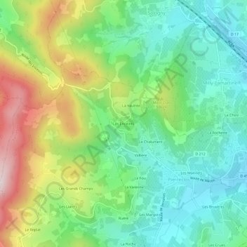 Les Enceints topographic map, elevation, terrain