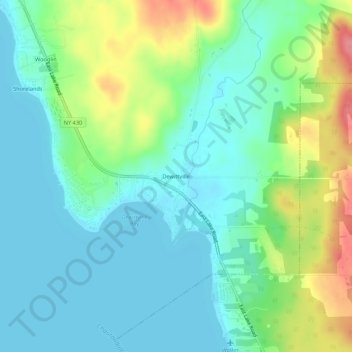 Dewittville topographic map, elevation, terrain