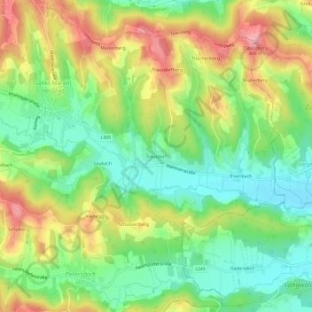 Trausdorf topographic map, elevation, terrain