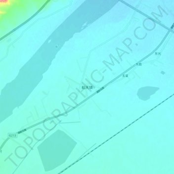 航天镇 topographic map, elevation, terrain