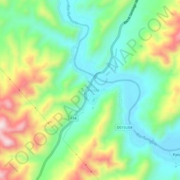 Tumusla topographic map, elevation, terrain