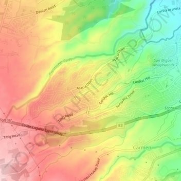 Ayala Westgrove Heights topographic map, elevation, terrain