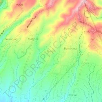 Bisaya topographic map, elevation, terrain