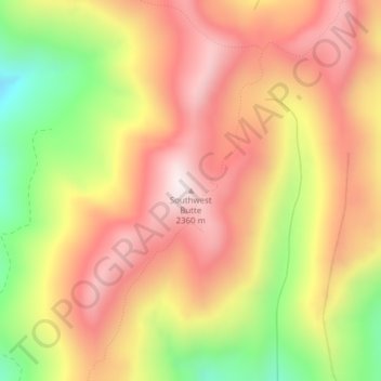 Southwest Butte topographic map, elevation, terrain