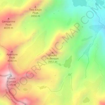 Mount Robinson topographic map, elevation, terrain
