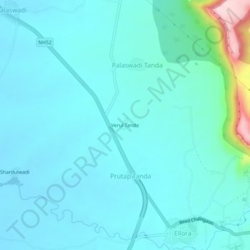 Verul Tanda topographic map, elevation, terrain