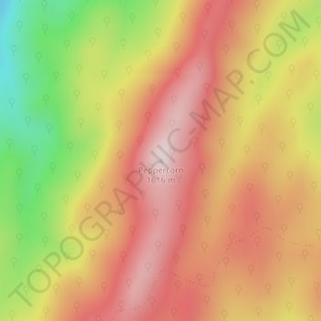 Peppercorn topographic map, elevation, terrain