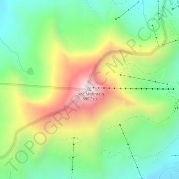 Lone Mountain topographic map, elevation, terrain