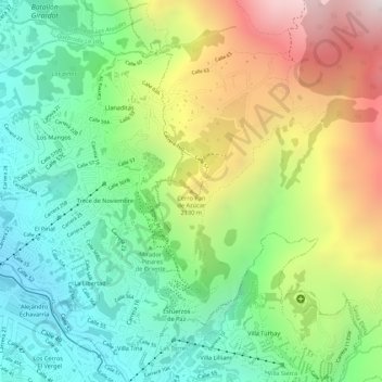 Cerro Pan de Azúcar topographic map, elevation, terrain