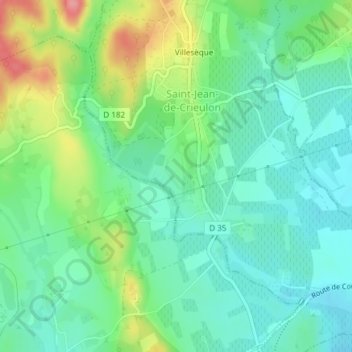 Recoude topographic map, elevation, terrain