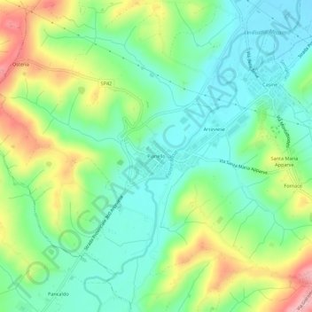 Pianello topographic map, elevation, terrain