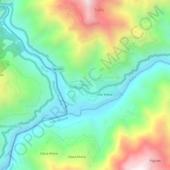 Attal topographic map, elevation, terrain