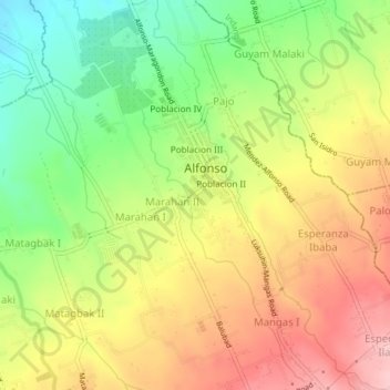 Barangay Ⅴ topographic map, elevation, terrain