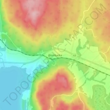 Blombacka topographic map, elevation, terrain