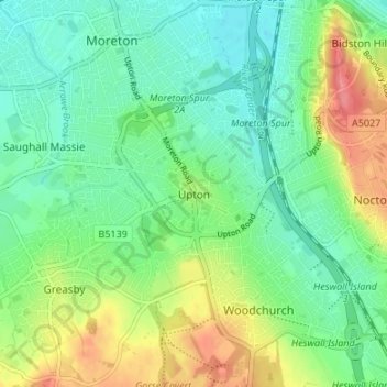 Upton topographic map, elevation, terrain