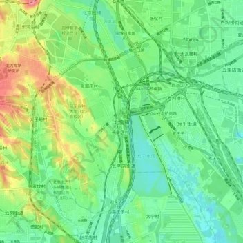 Beigong topographic map, elevation, terrain