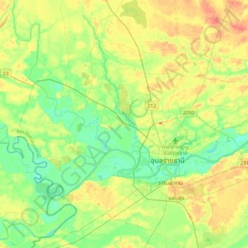 Chaeramae topographic map, elevation, terrain