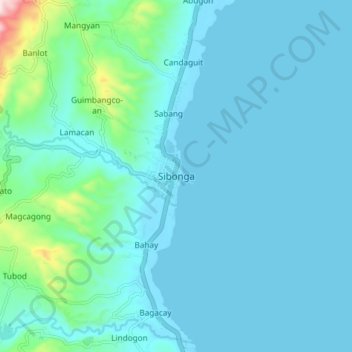 Sibonga topographic map, elevation, terrain