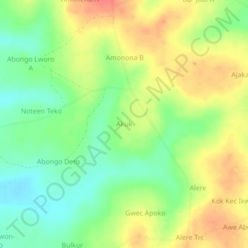 Akuk topographic map, elevation, terrain