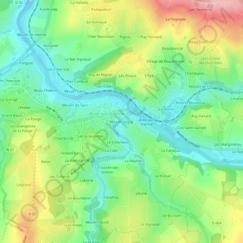 Moulin Seguy topographic map, elevation, terrain