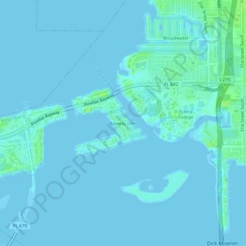 Bayway Isles topographic map, elevation, terrain