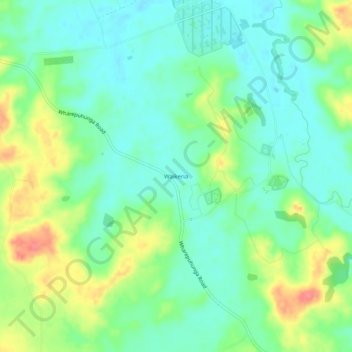 Waikeria topographic map, elevation, terrain