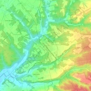 Galleno topographic map, elevation, terrain