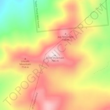 Bitch Mountain topographic map, elevation, terrain