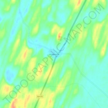 Longewala topographic map, elevation, terrain