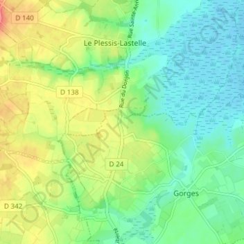 La Villette topographic map, elevation, terrain