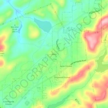 Ayres topographic map, elevation, terrain