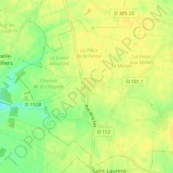 Rosay topographic map, elevation, terrain