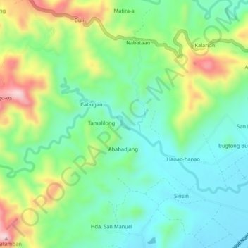Patag topographic map, elevation, terrain