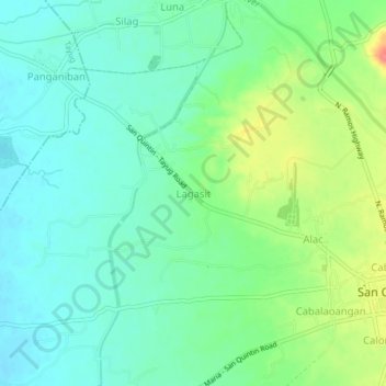 Lagasit topographic map, elevation, terrain
