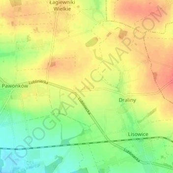 Nowe topographic map, elevation, terrain