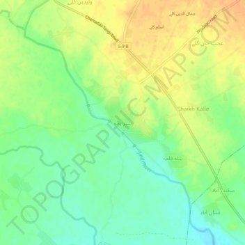Sherpao topographic map, elevation, terrain