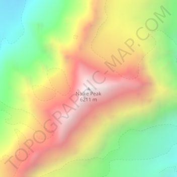 Naike Peak topographic map, elevation, terrain