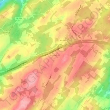 Knowlton topographic map, elevation, terrain